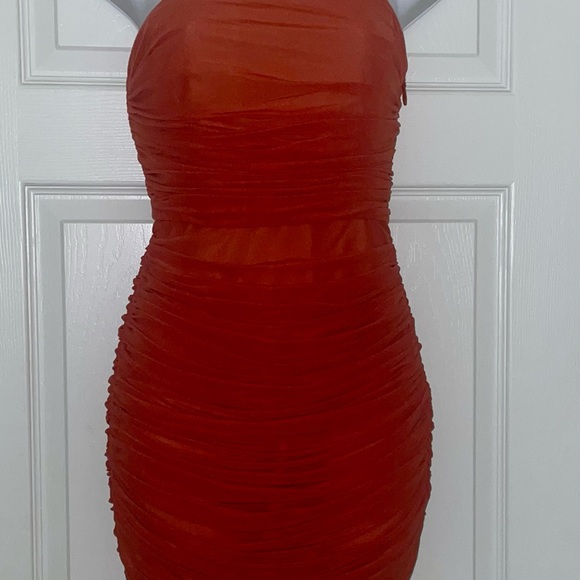 Michael Costello x Revolve Honor Mini Dress in Rust - Picture 5 of 8